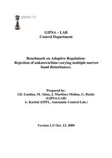 GIPSA – LAB Control Department Benchmark on Adaptive Regulation: