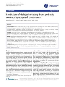 Prediction of delayed recovery from pediatric community-acquired pneumonia