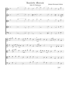 Partition  18,  Padouana - partition complète (Tr Tr A T B), Banchetto Musicale