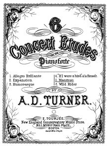 Partition , Maestoso, 6 Concert Etudes, Turner, Alfred Dudley
