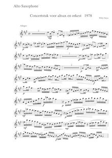 Partition Alto Saxophone (Solo), Concertstuk Alt-sax en orkest, Ostijn, Willy