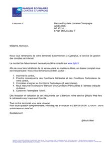 Banque Populaire Lorraine Champagne - rf : HCVXINT / page 1