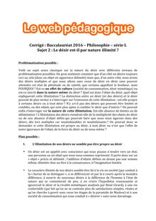 Baccalauréat Philosophie 2016 - Série L - Sujet 2