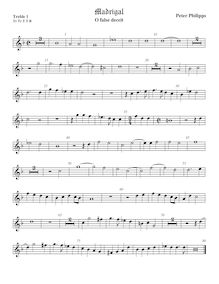 Partition viole de gambe aigue 1, madrigaux pour 5 voix, Philips, Peter par Peter Philips