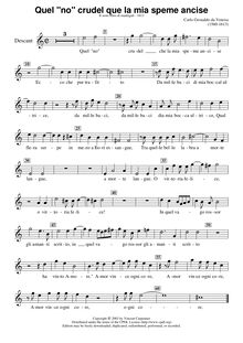 Partition Soprano (Descant enregistrement ), madrigaux, Book 6, Gesualdo, Carlo par Carlo Gesualdo