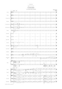 Partition complète, clarinette Concerto, Concerto for Clarinet and Orchestra