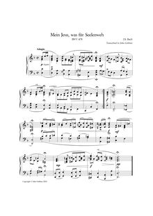 Partition complète, Mein Jesu! was für Seelenweh, Bach, Johann Sebastian par Johann Sebastian Bach