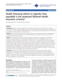 Health financing reform in Uganda: How equitable is the proposed National Health Insurance scheme?