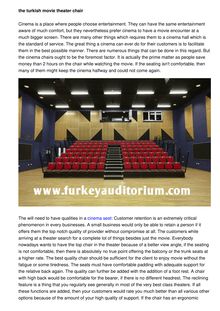 The Turkish Movie theatre seats organisations
