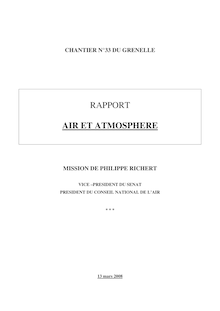 Air et atmosphère. Grenelle de l environnement - Rapport du Comité opérationnel. COMOP n° 33.