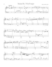 Partition Sonata R.75 en F major, clavier sonates R.71-80, Soler, Antonio