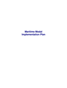 Maritime modal implementation plan