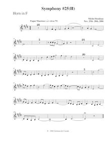 Partition cor, Symphony No.25, A major, Rondeau, Michel par Michel Rondeau