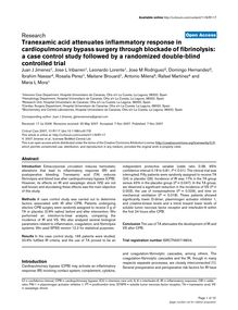 Tranexamic acid attenuates inflammatory response in cardiopulmonary bypass surgery through blockade of fibrinolysis: a case control study followed by a randomized double-blind controlled trial