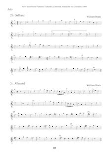 Partition Alto en G2 clef (Galliard + Allmand), Newe ausserlesene Paduanen, Galliarden, Cantzonen, Allmand und Couranten