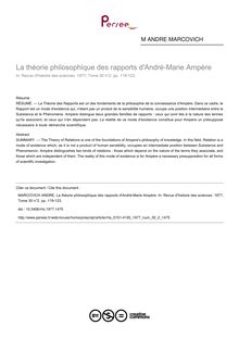 La théorie philosophique des rapports d André-Marie Ampère - article ; n°2 ; vol.30, pg 119-123