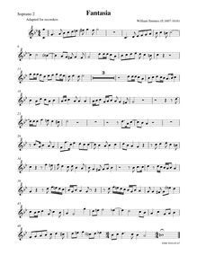 Partition Soprano 2 enregistrement , Fantasia, G minor, Simmes, William