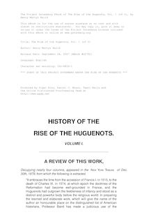 History of the Rise of the Huguenots - Vol. 1