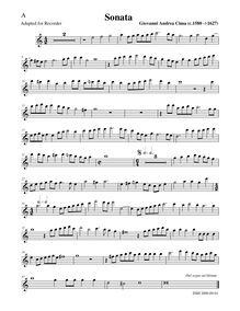 Partition aigu enregistrement , Sonata à 4, Sonata à 4. Violino e violone, cornetto e trombone