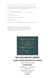 The Lock and Key Library - Classic Mystery and Detective Stories: Modern English