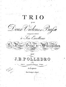 Partition violon 1, corde Trio No.1, Op.2, G major, Polledro, Giovanni Battista