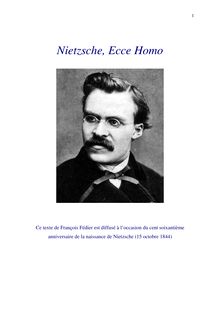 Nietzsche, Ecce Homo