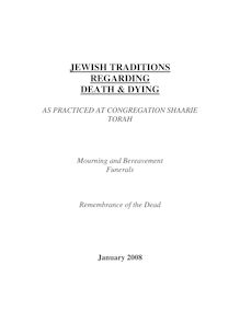 JEWISH TRADITIONS REGARDING DEATH & DYING