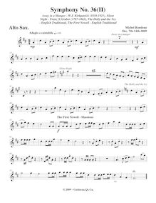 Partition Alto saxophone, Symphony No.36  Christmas Symphony , F major par Michel Rondeau