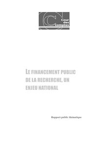 Le financement public de la recherche, un enjeu national