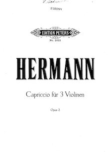Partition violon 2, Capriccio für drei Violinen, D minor, Hermann, Friedrich