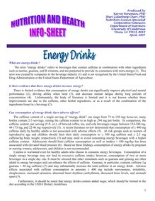 What are energy drinks? - 1 What are energy drinks? The term ...