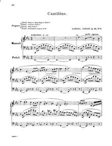 Partition , Cantilène, Trois Pièces, Op.29, Pierné, Gabriel