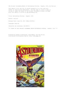 Astounding Stories,  August, 1931