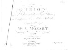 Partition parties complètes, Piano Trio, Piano Trio No.2, G major par Wolfgang Amadeus Mozart