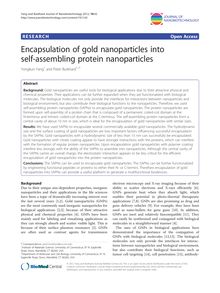 Encapsulation of gold nanoparticles into self-assembling protein nanoparticles