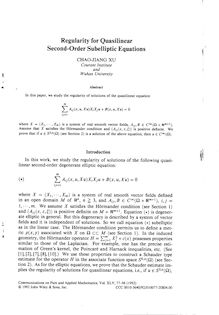 jRegularity for QuasilinearSecond Order Subelliptic Equations i CHAO JIANG XU