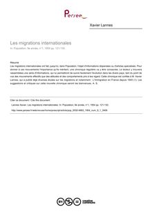 Les migrations internationales - article ; n°1 ; vol.9, pg 121-130