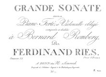 Partition Piano , partie, Grande violoncelle Sonata, Grande Sonate pour le Piano-Forté et Violoncelle obligé, Op.21