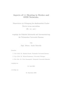Aspects of k-k routing in meshes and OTIS networks [Elektronische Ressource] / von Andre Osterloh