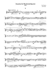 Partition hautbois, Sonatine pour Woodwind quatuor, Nagata, Toshi