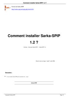 Comment installer Sarka-SPIP 1.2 ?