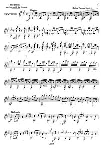 Partition complète, Fantaisie sur les Motifs du  Serment , Op.45 par Matteo Carcassi