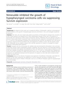 Nimesulide inhibited the growth of hypopharyngeal carcinoma cells via suppressing Survivin expression