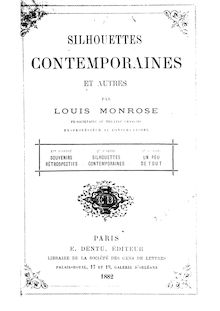 Silhouettes contemporaines et autres / par Louis Monrose,...