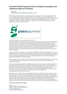 Comercia Global Payments lanza en España su programa de instalación pago sin intereses