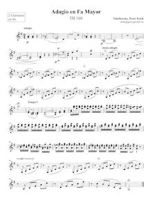 Partition clarinette 1/2 (B♭), Adagio, F major, Tchaikovsky, Pyotr