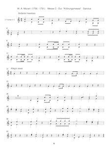 Partition trompette 1/2 (C), Mass, Krönungsmesse ; Coronation Mass ; Mass No.15 ; Missa par Wolfgang Amadeus Mozart