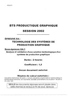 Analyse et validation d une solution technologique d un système de production graphique 2002 BTS Industries graphiques
