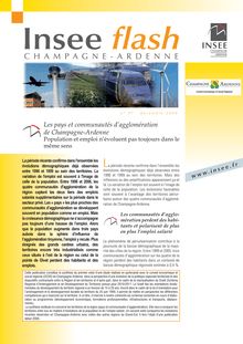 Les pays et communautés dagglomération de Champagne-Ardenne : Population et emploi névoluent pas toujours dans le même sens