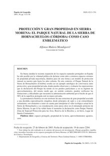 Protección y gran propiedad en Sierra Morena: el Parque Natural de la Sierra de Hornachuelos (Córdoba) como caso emblemático